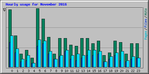 Hourly usage for November 2016