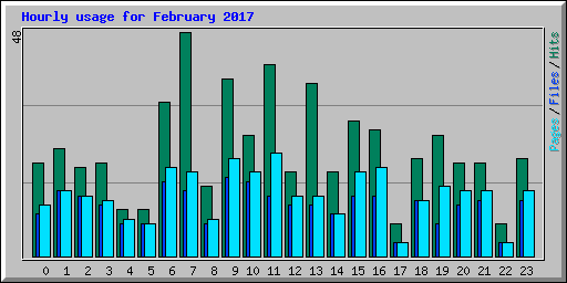Hourly usage for February 2017