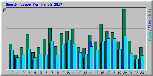 Hourly usage for March 2017